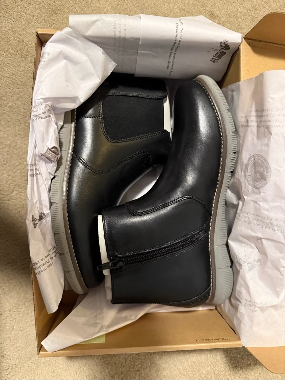 Johnston & Murphy Boys’ Black Leather Chelsea Boots NIB - Picture 5 of 6